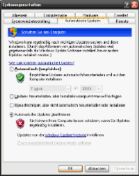 Windows XP - Automatische Updates deaktivieren